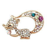 Flash Rose Gold White Metal Brooches with Top Grade Crystal  in Multi Color