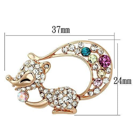 Flash Rose Gold White Metal Brooches with Top Grade Crystal  in Multi Color