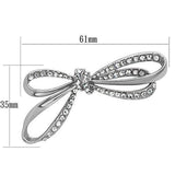 Imitation Rhodium White Metal Brooches with Top Grade Crystal  in Clear