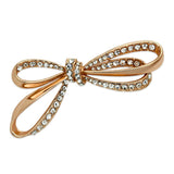 Flash Rose Gold White Metal Brooches with Top Grade Crystal  in Clear