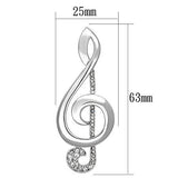 Imitation Rhodium White Metal Brooches with Top Grade Crystal  in Clear