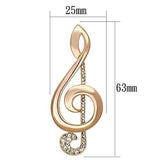 Flash Rose Gold White Metal Brooches with Top Grade Crystal  in Clear