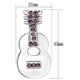 Imitation Rhodium White Metal Brooches with Top Grade Crystal  in Light Amethyst