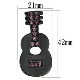 Ruthenium White Metal Brooches with Top Grade Crystal  in Light Amethyst