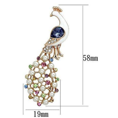 Flash Rose Gold White Metal Brooches with Top Grade Crystal  in Multi Color