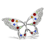Imitation Rhodium White Metal Brooches with Top Grade Crystal  in Multi Color