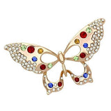 Flash Rose Gold White Metal Brooches with Top Grade Crystal  in Multi Color