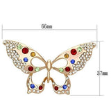 Flash Rose Gold White Metal Brooches with Top Grade Crystal  in Multi Color
