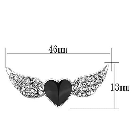 Imitation Rhodium White Metal Brooches with Top Grade Crystal  in Clear