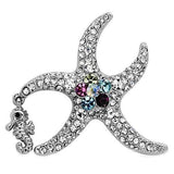 Imitation Rhodium White Metal Brooches with Top Grade Crystal  in Multi Color