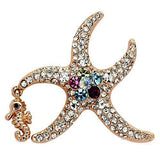 Flash Rose Gold White Metal Brooches with Top Grade Crystal  in Multi Color