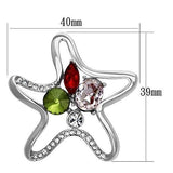 Imitation Rhodium White Metal Brooches with Synthetic Acrylic in Multi Color