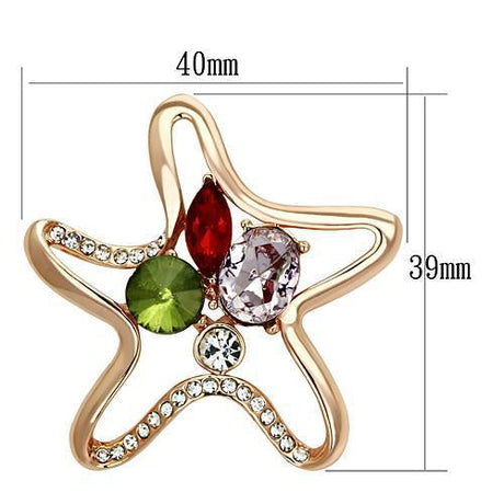 Flash Rose Gold White Metal Brooches with Synthetic Acrylic in Multi Color