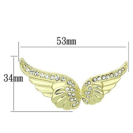 Flash Gold White Metal Brooches with Top Grade Crystal  in Clear