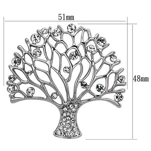 Imitation Rhodium White Metal Brooches with Top Grade Crystal  in Clear