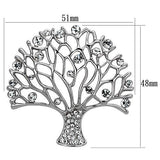 Imitation Rhodium White Metal Brooches with Top Grade Crystal  in Clear