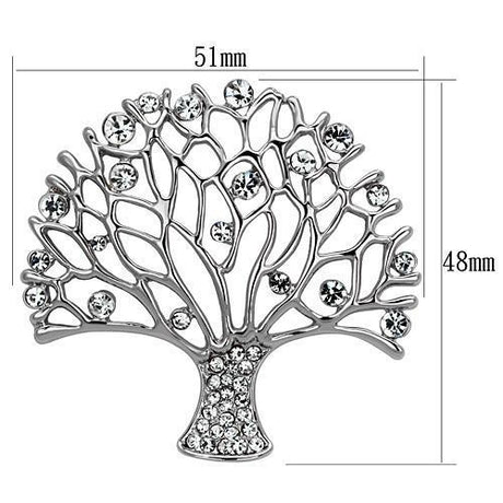 Imitation Rhodium White Metal Brooches with Top Grade Crystal  in Clear