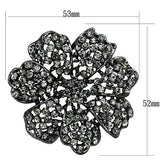 Ruthenium White Metal Brooches with Top Grade Crystal  in Black Diamond