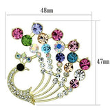 Flash Gold White Metal Brooches with Top Grade Crystal  in Multi Color