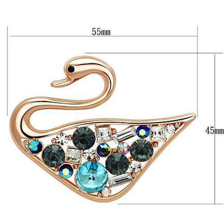 Flash Rose Gold White Metal Brooches with Top Grade Crystal  in Multi Color