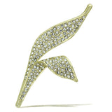 Flash Gold White Metal Brooches with Top Grade Crystal  in Clear