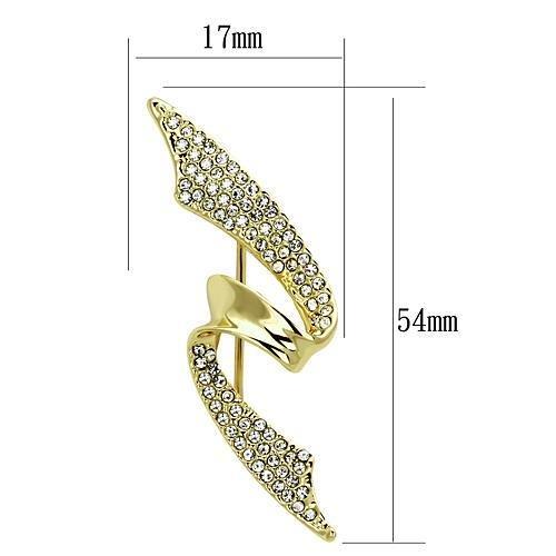 Flash Gold White Metal Brooches with Top Grade Crystal  in Clear