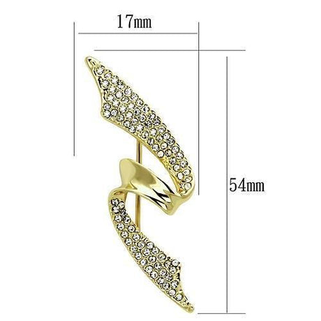 Flash Gold White Metal Brooches with Top Grade Crystal  in Clear