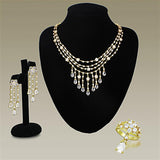 Gold Brass Jewelry Sets with AAA Grade CZ  in Clear
