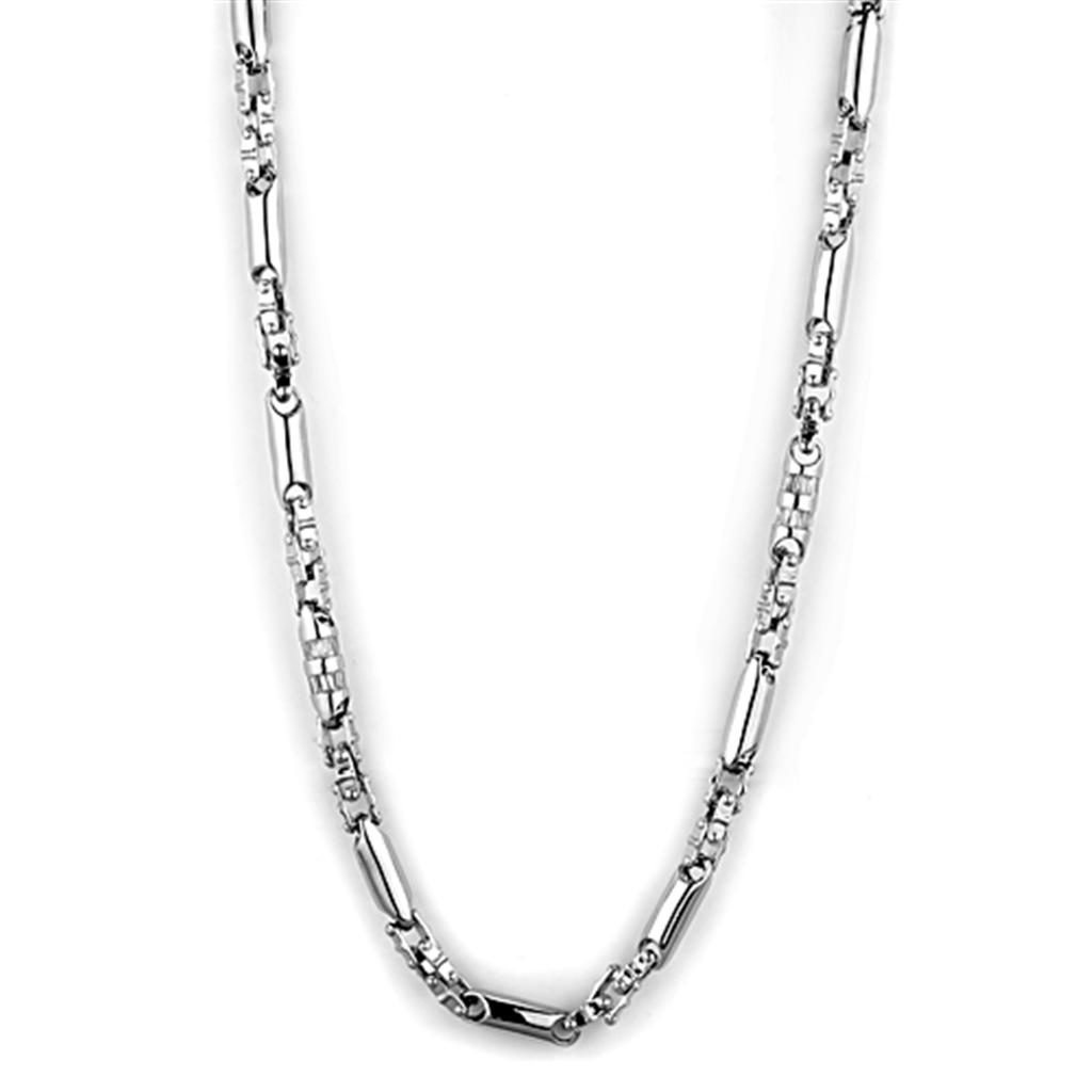 Rhodium Brass Necklace with AAA Grade CZ  in Clear