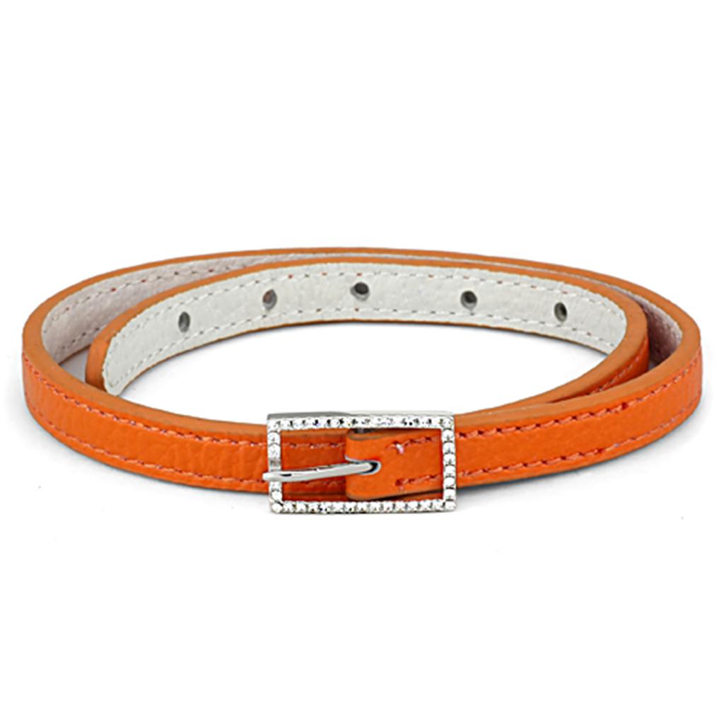 Rhodium Brass Bracelet with Top Grade Crystal  in Clear