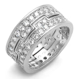 Rhodium Brass Ring with AAA Grade CZ  in Clear
