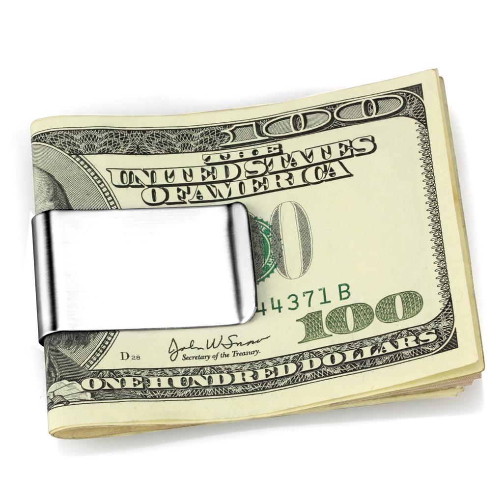 High polished (no plating) Stainless Steel Money clip with No Stone
