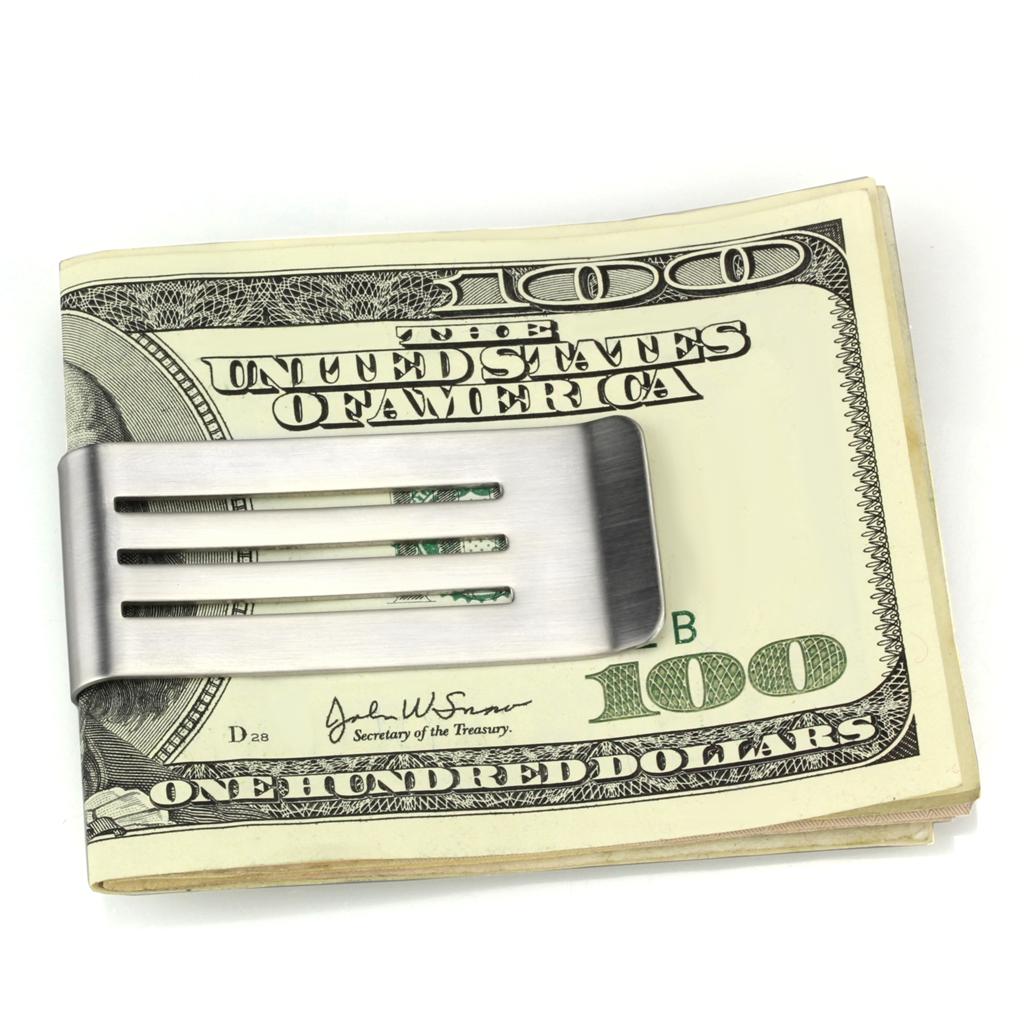 High polished (no plating) Stainless Steel Money clip with No Stone