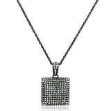 TIN Cobalt Black Brass Chain Pendant with Top Grade Crystal  in Black Diamond