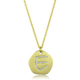 Gold Brass Chain Pendant with Top Grade Crystal  in Clear