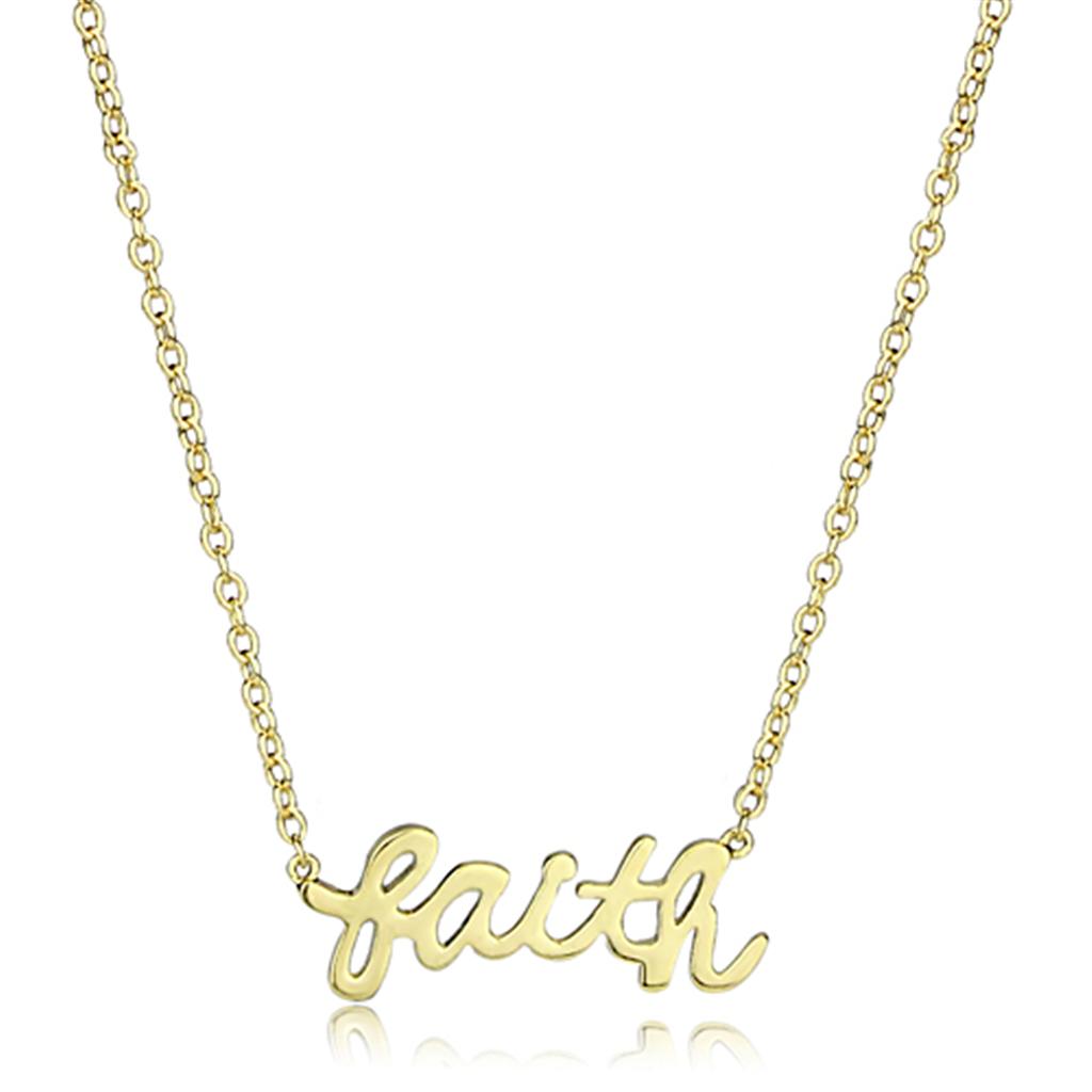 Gold Brass Chain Pendant with No Stone