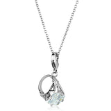 Rhodium Brass Pendant with AAA Grade CZ  in Clear
