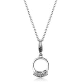 Rhodium Brass Pendant with AAA Grade CZ  in Clear