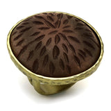 Antique Copper Brass Ring with Synthetic Synthetic Stone in Gray
