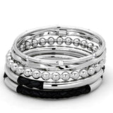 High polished (no plating) Stainless Steel Bangle with AAA Grade CZ  in Clear