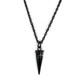 TIN Cobalt Black Brass Chain Pendant with Top Grade Crystal  in Hematite