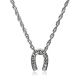 Rhodium Brass Chain Pendant with Top Grade Crystal  in Clear