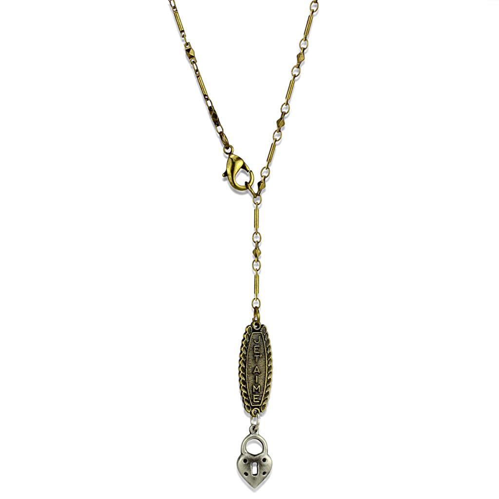 Gold+Antique Silver White Metal Chain Pendant with No Stone