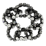 Ruthenium Brass Bracelet with Top Grade Crystal  in Clear