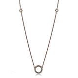 Rose Gold Brass Necklace with AAA Grade CZ  in Clear