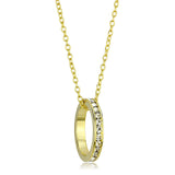 Gold Brass Chain Pendant with Top Grade Crystal  in Clear
