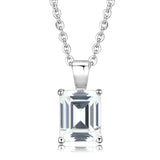 Rhodium Brass Chain Pendant with AAA Grade CZ  in Clear