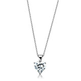 Rhodium Brass Chain Pendant with AAA Grade CZ  in Clear
