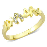 Flash Gold Brass Ring with Top Grade Crystal  in Clear