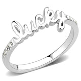 Rhodium Brass Ring with Top Grade Crystal  in Clear